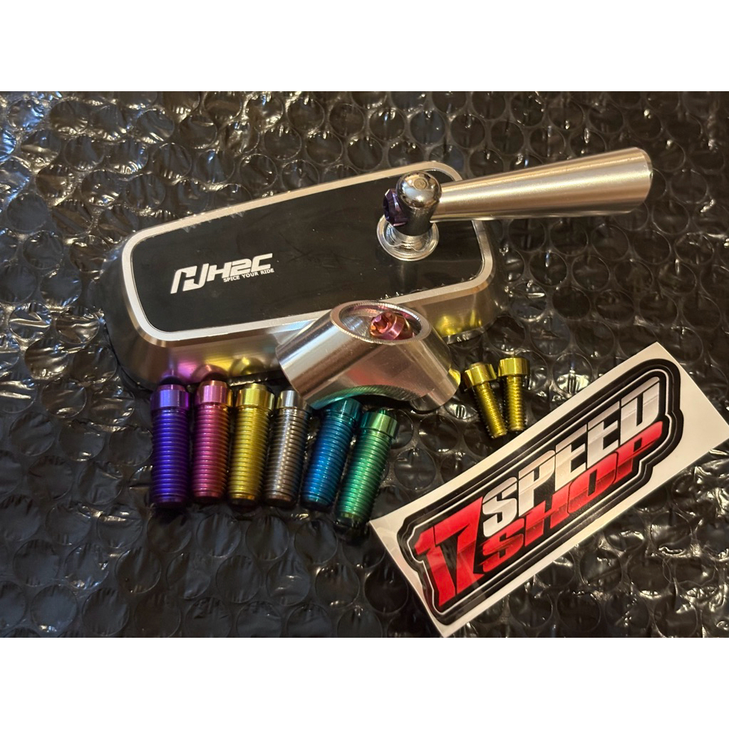 H2C Titanium Gr5 ชุดสลักเกลียวกระจกมองหลังครบชุด 3 สลักเกลียว