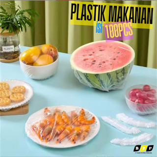100 Pcs Plastik Pelindung Makanan Penutup Makanan Plastik Karet Shower Cap Penutup Kepala 2954