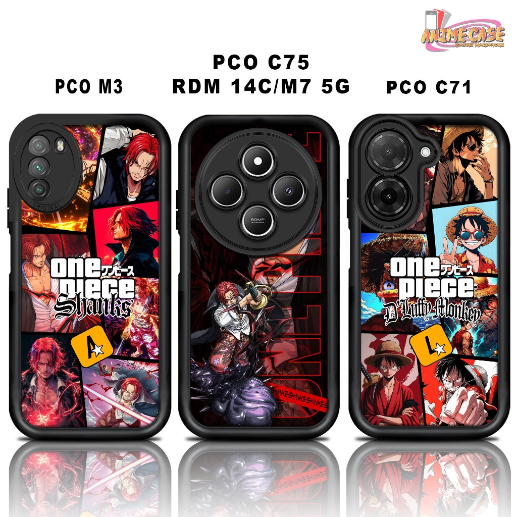 Softcase glossy POCO M3 C75 REDMI 14C M7 5G C71 Casing Case Hp Silicone Camera Protector ONEPIECE GT