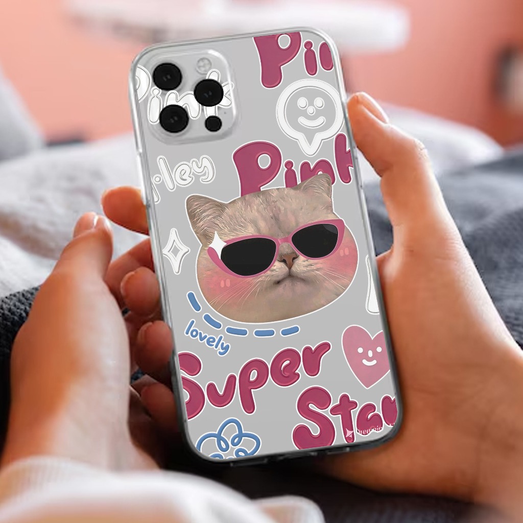 LRN - CUTE CAT CLEAR SOFTCASE CASING PREMIUM PRO CAMERA COMPATIBLE สําหรับ REALME C85 PRO C75 C75X C
