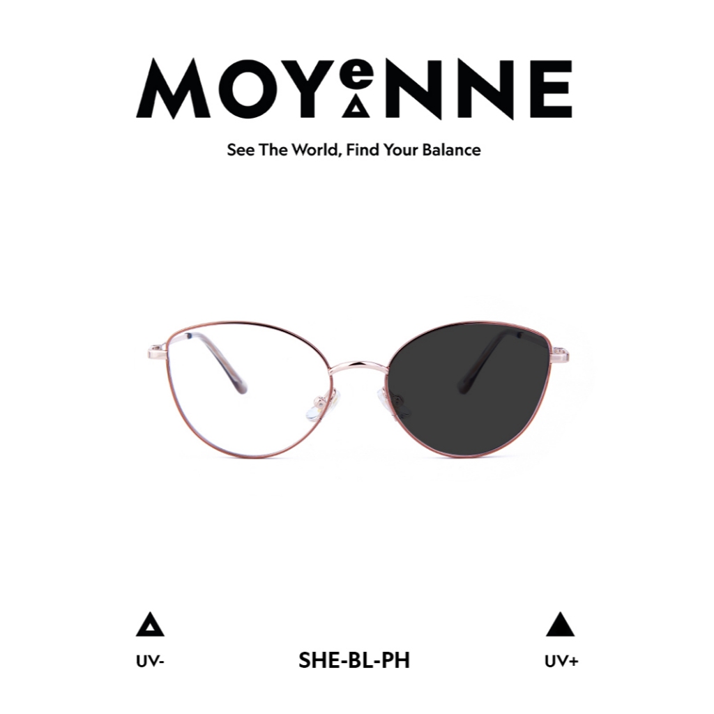 SHE by Moyenne Glasses - แว่นตาป้องกันรังสี Bluechromic สําหรับผู้หญิง Classic Fit