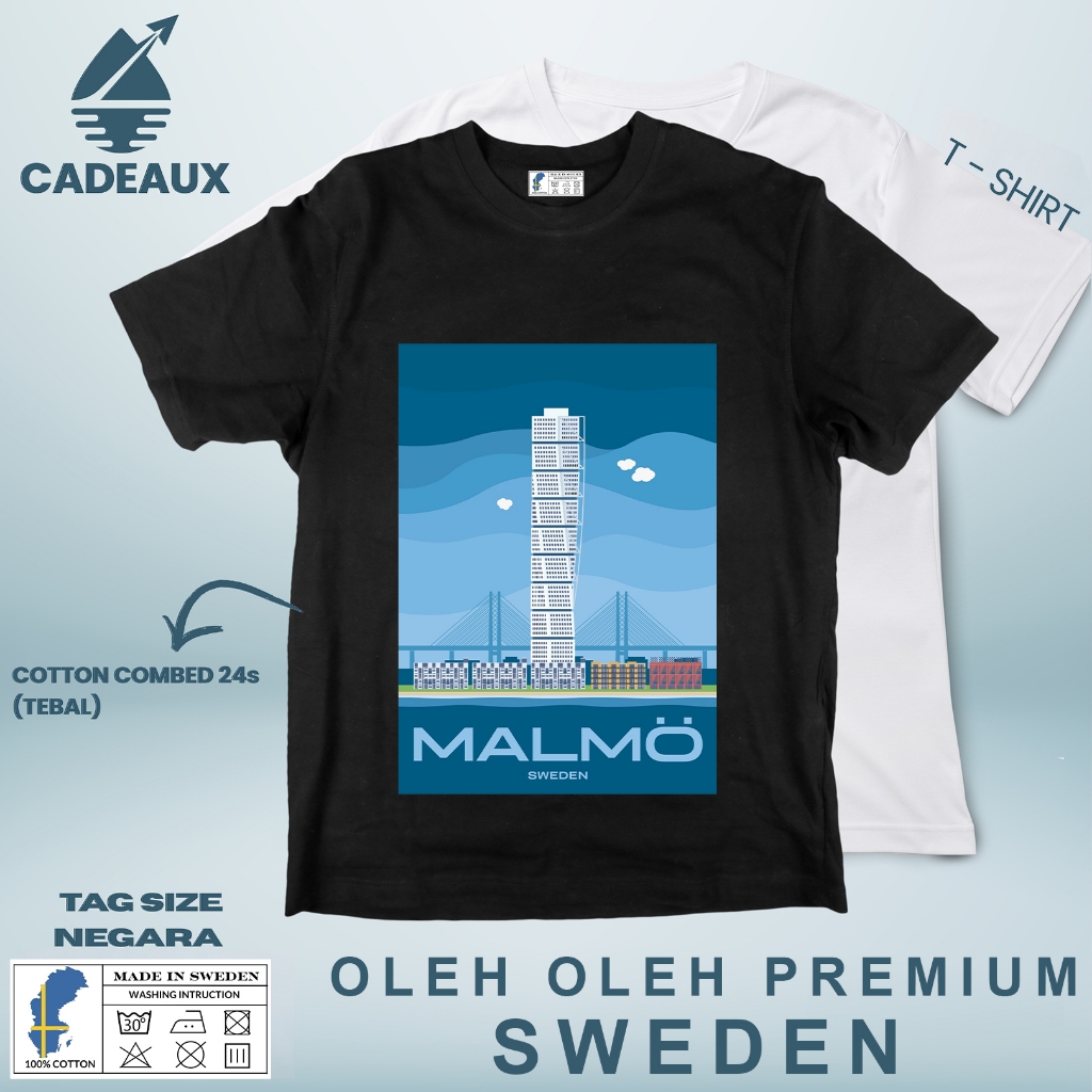 SWEDEN 33 SOUVENIR เสื้อยืด USING SWEDEN STATE TAG เสื้อยืดผ้าฝ้าย Combed 24s SOUVENIR ของขวัญพรีเมี