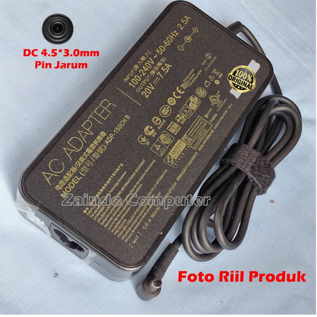 ASUS VIVOBOOK ADAPTER 20V 7.5A 4.5x3.0 มม.เข็ม PIN OLED N7401ZE N7600ZE M6400RC K6400ZC K6502 K6502Z