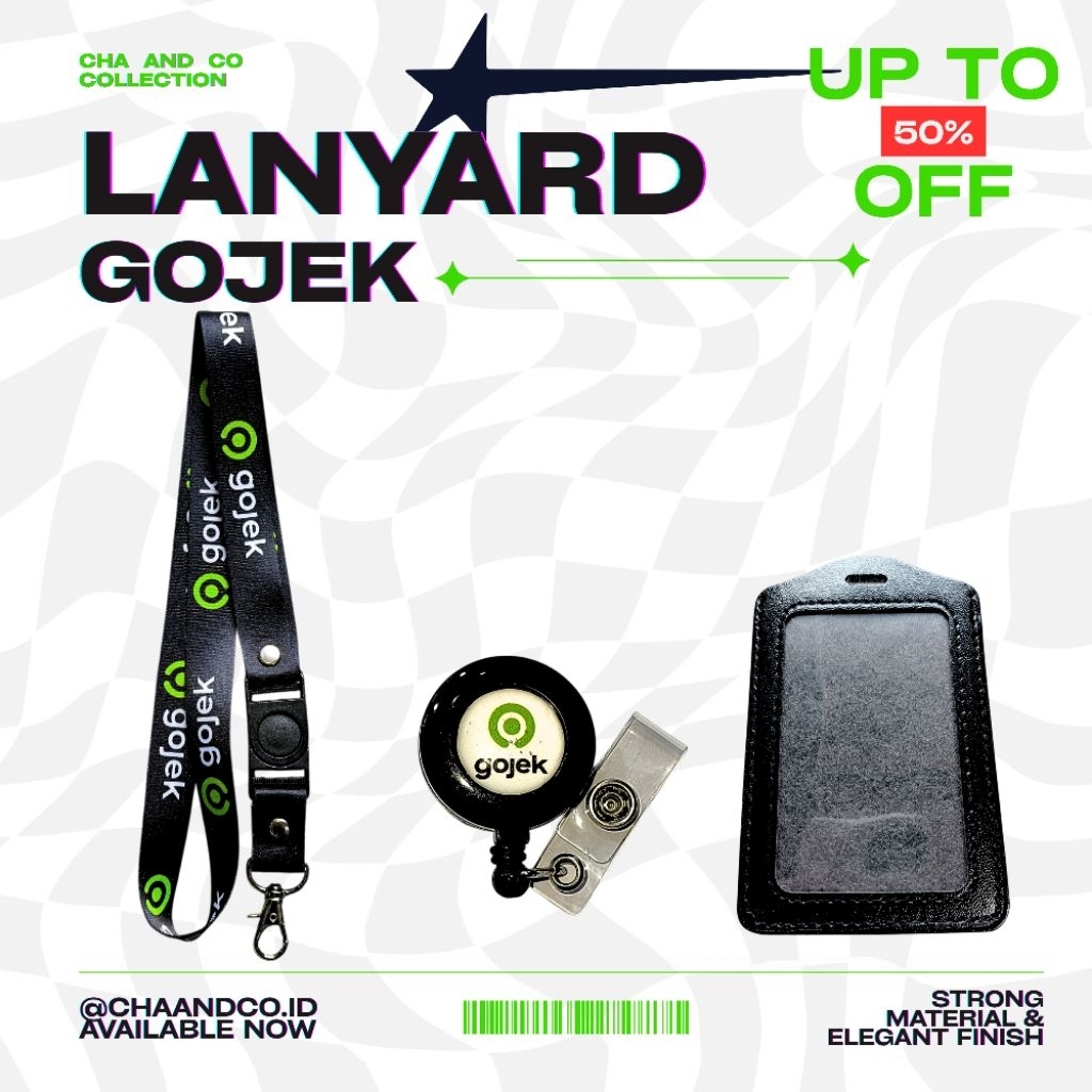 GOJEK LANYARD / PREMIUM BLACK GOJEK LANYARD ส่งวันนี้