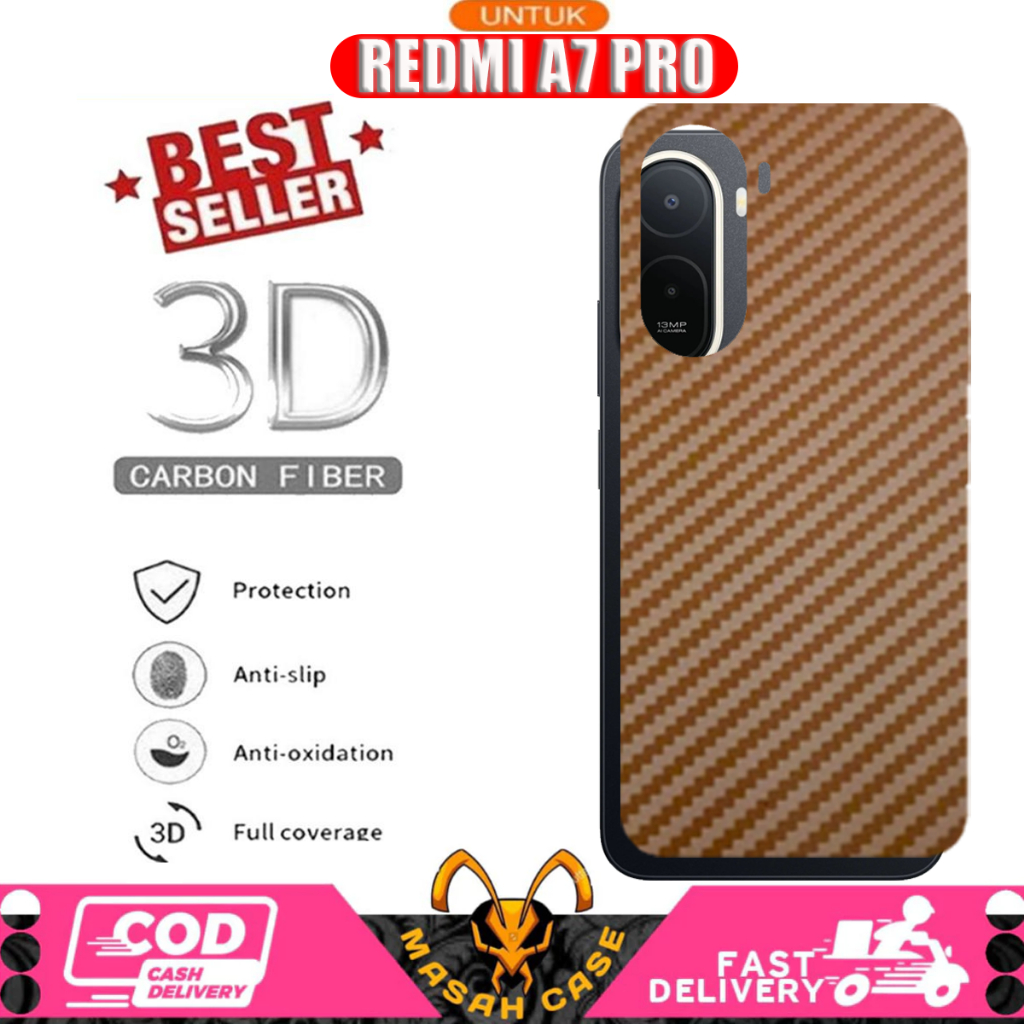 GARSKIN CARBON GOLD REDMI A7 PRO SKIN PROTECTOR GOLD