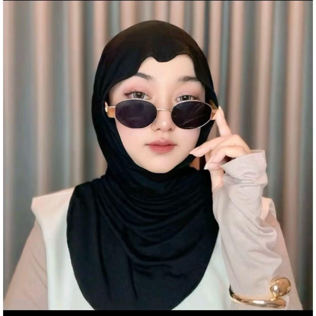 INSTANT HIJAB BERGO HUMA JISSO COOLTECH JERSEY MATERIAL PASHMINA MELEYOT