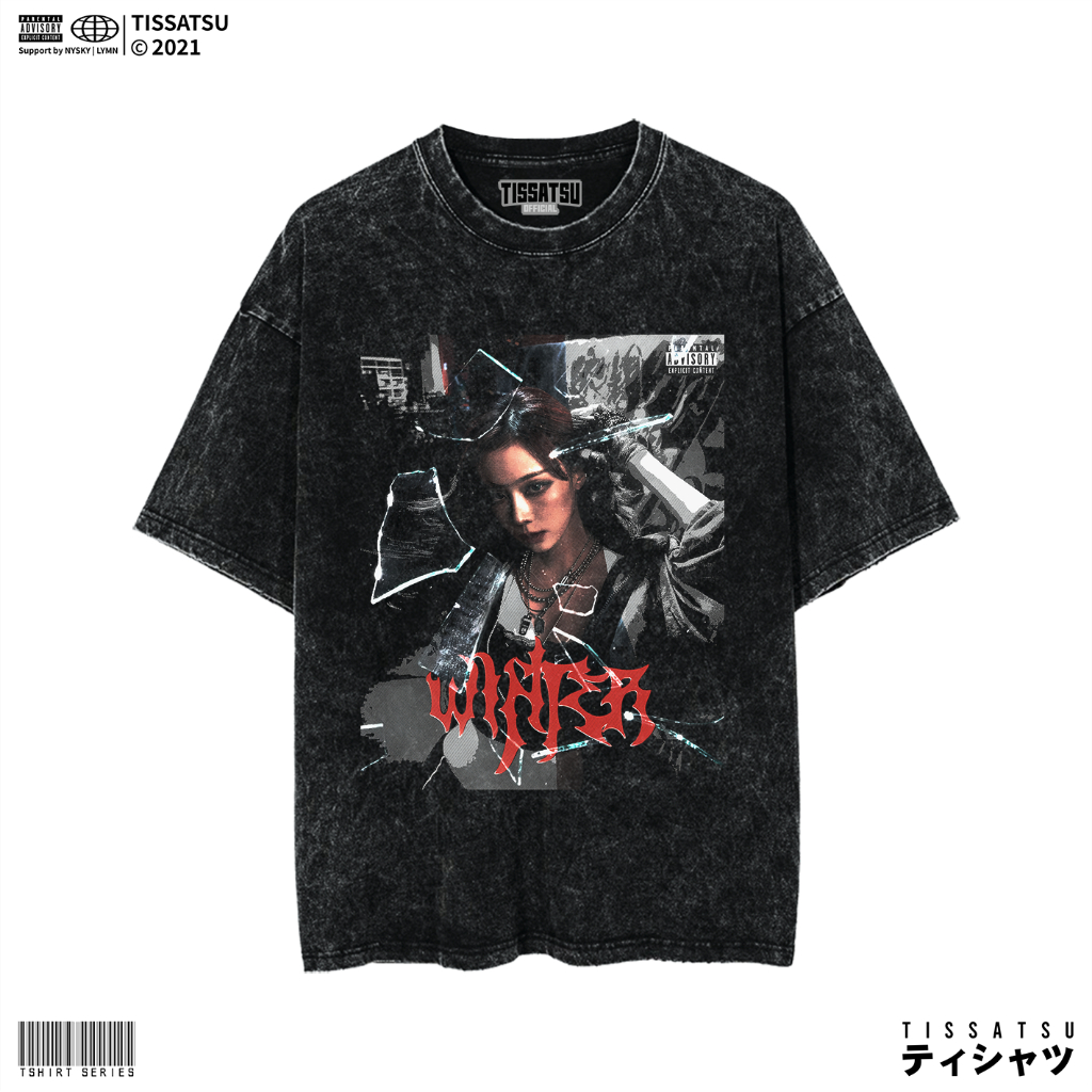 TISSATSU AESPA WINTER Oversize Washed T-Shirt / เสื้อยืด Kpop Wash Slimfit / AESPA-55