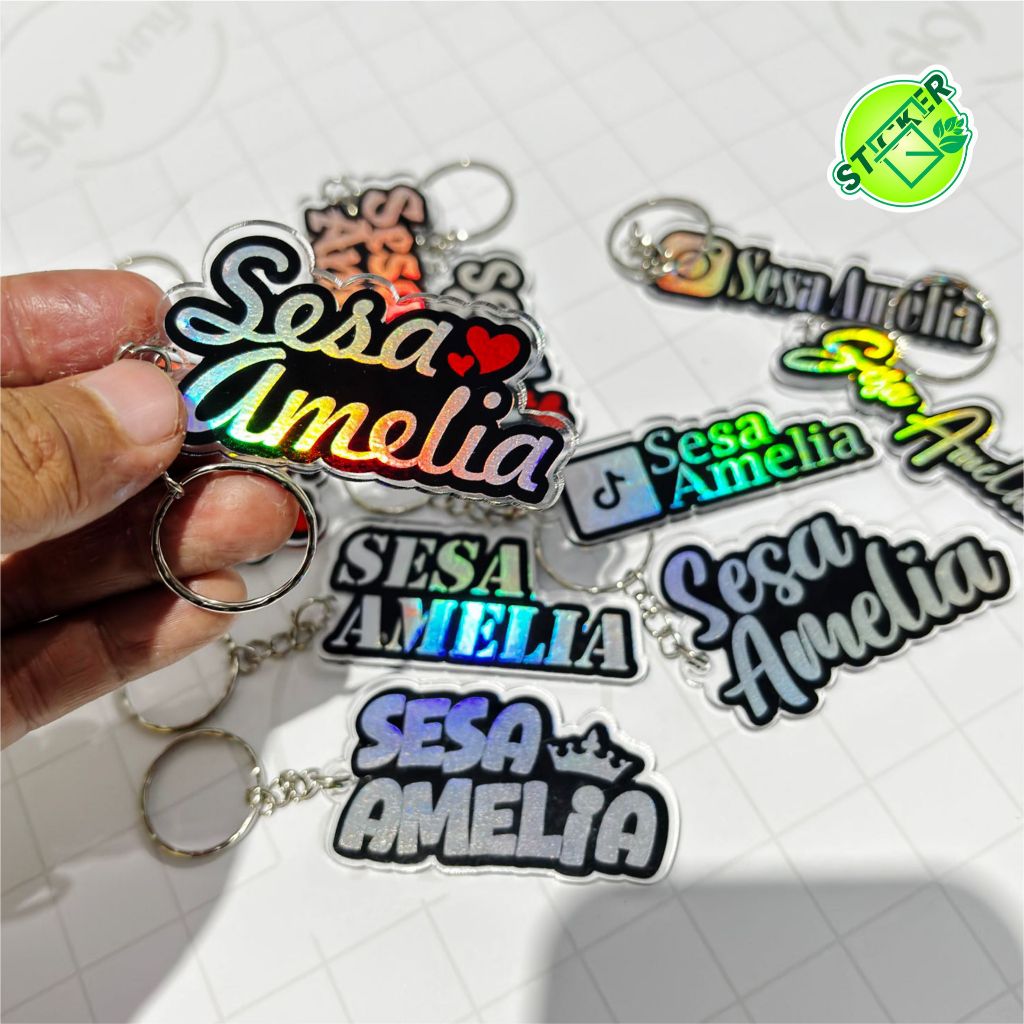 CUSTOM HOLOGRAM NAME KEYCHAIN CUSTOM HOLOGRAM KEYCHAIN ฟรีชื่อและโลโก้