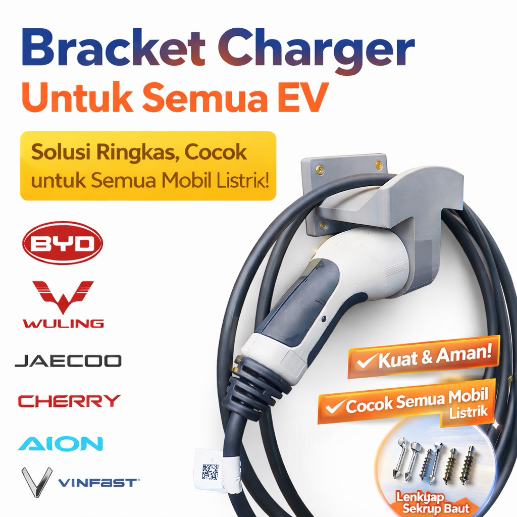 ที่ยึดขายึดที่ชาร์จรถยนต์ไฟฟ้าสากล | EV Charger Wall Mount Cable Holder BYD Wuling Hyundai Chery MG Jaecoo