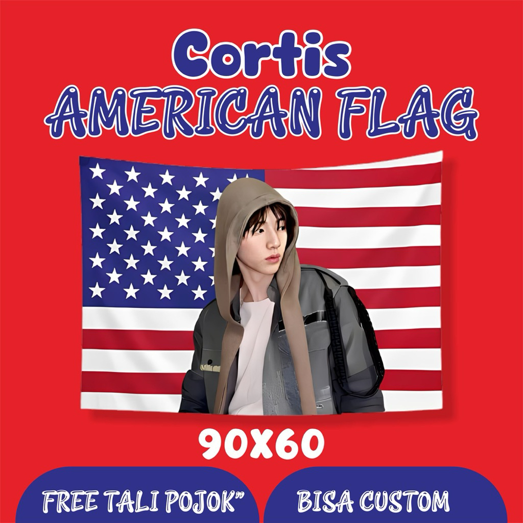 Custom Flag AMERICA KPOP JUHOON CORTIS โปสเตอร์ KPOP FLAG KPOP Kim Juhoon KPOP Tapestry Kpop ออกแบบฟ