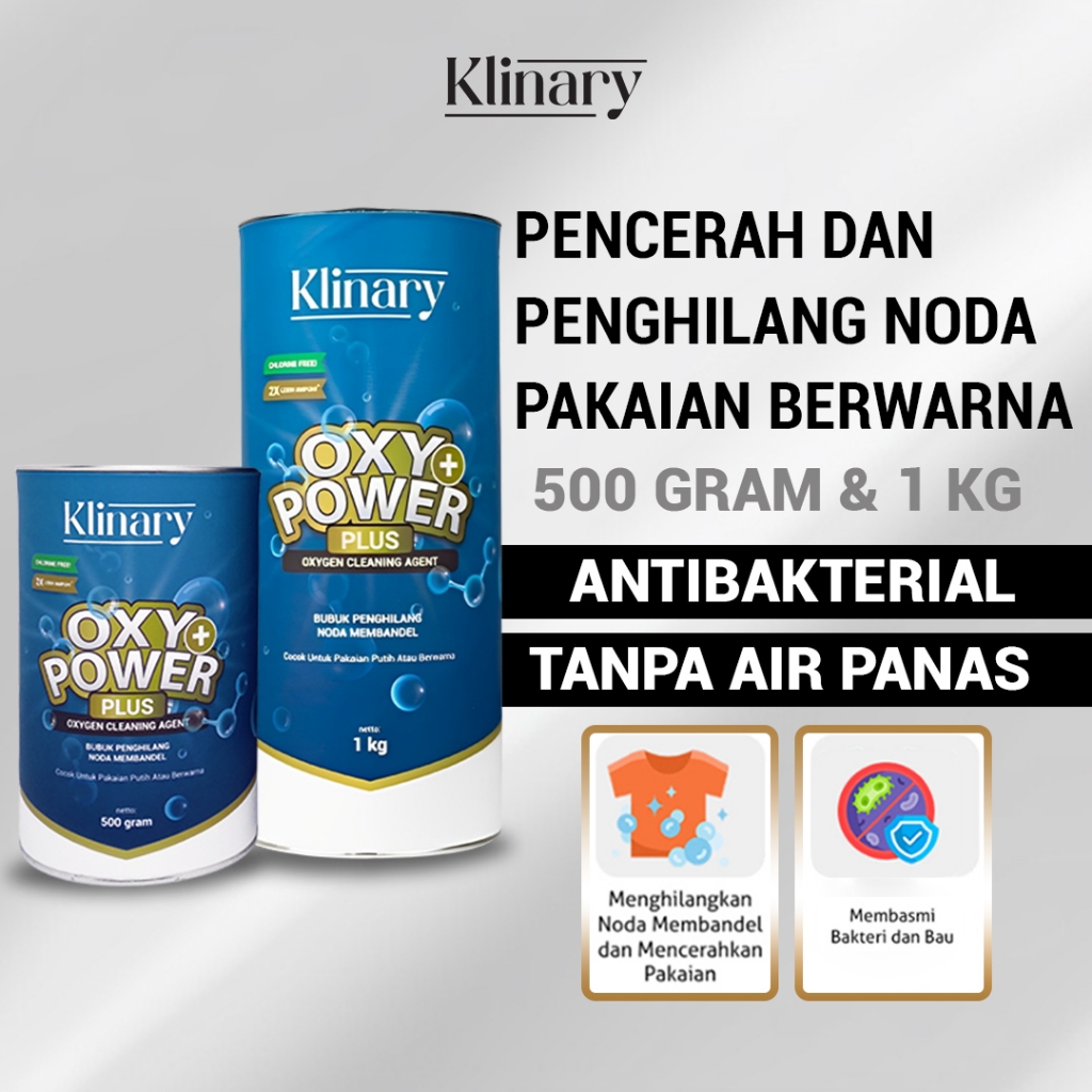 KLINARY OXY POWER PLUS Stain Remover & Color Brightener สําหรับเสื้อผ้า ไร้ความเสียหายเส้นใยเสื้อผ้า