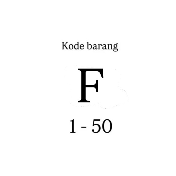ITEM CODE F1 - F50**
