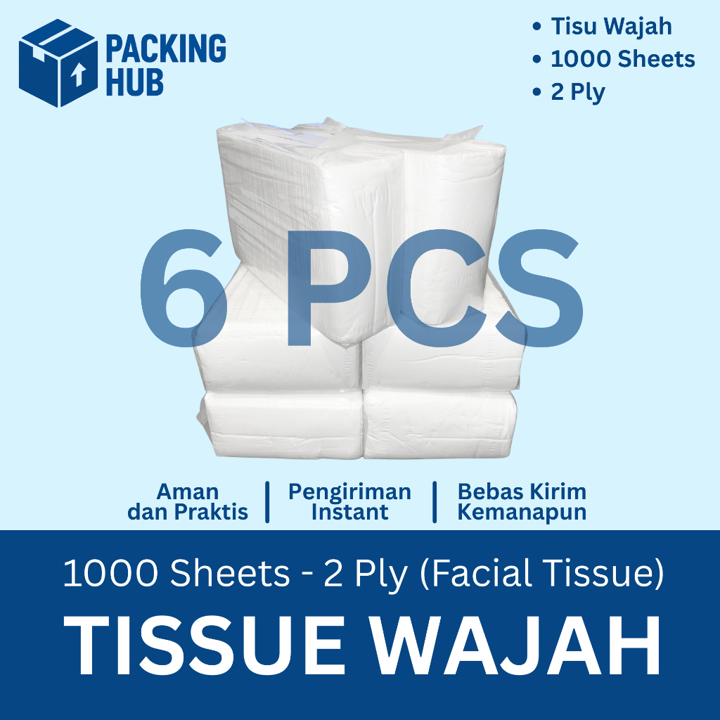 (6 ชิ้น) FACIAL TISSUE 1000 แผ่น 2 ชั้น / FACIAL TISSUE / FACIAL TISSUE