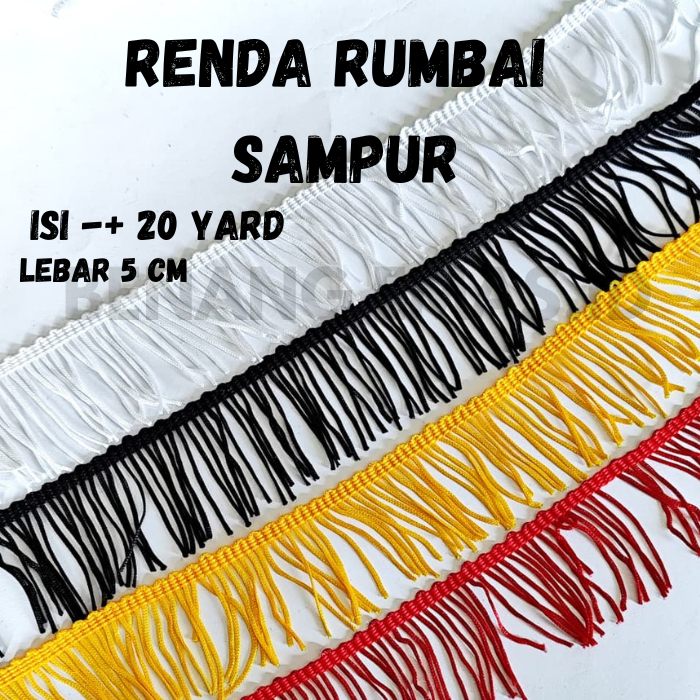 ORIGINAL THICK SAMPUR TASSEL LACE SEWING ACCESSORIES 5 CM WIDTH (20 YARDS)