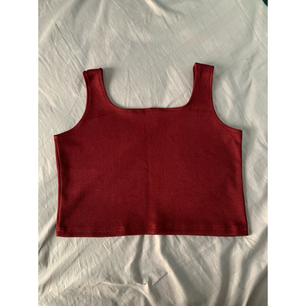 MERAH RED CROP TANKTOP