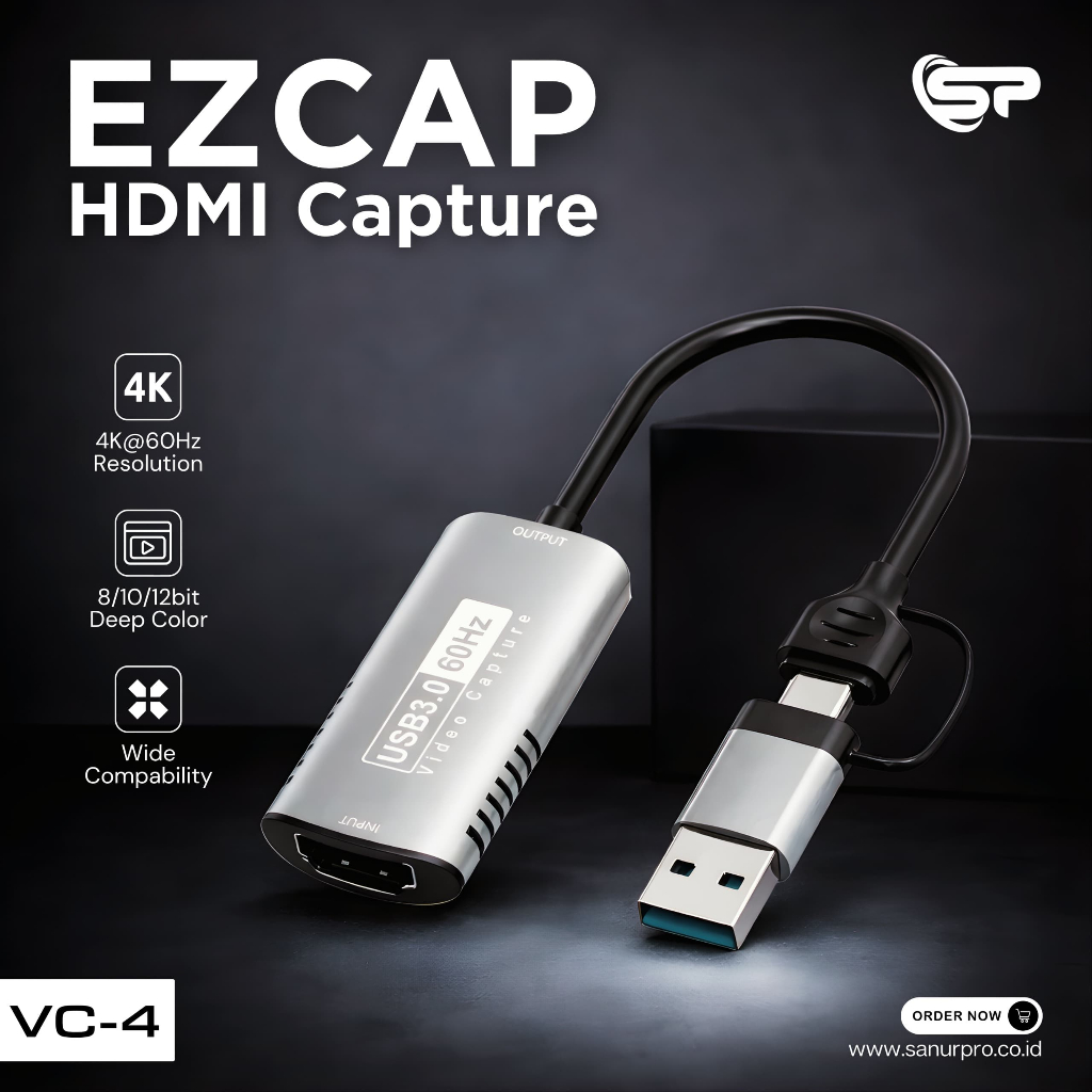 EZCAP HDMI CAPTURE VC-4 60HZ USB 3.0 + TYPE-C