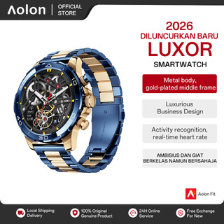 [2026 Baru] Aolon Luxor Smartwatch Pria Original 2026 Bulat Strava Tahan Air IPS HD Screen Gaya Bisnis 24 Jam Detak Jantung