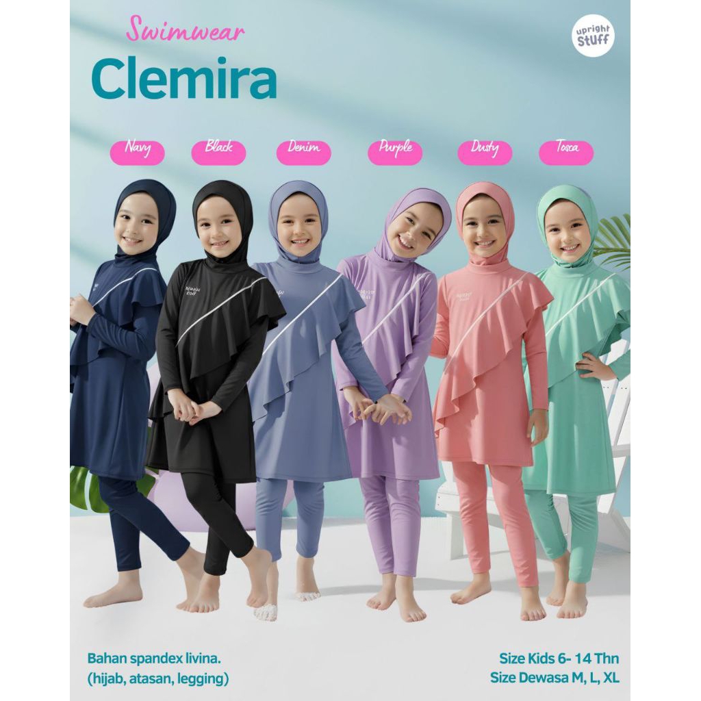 ชุดว่ายน้ําสําหรับผู้ใหญ่ HIJAB MOUSLIM COUPLE MOM || ชุดว่ายน้ํา Clemira