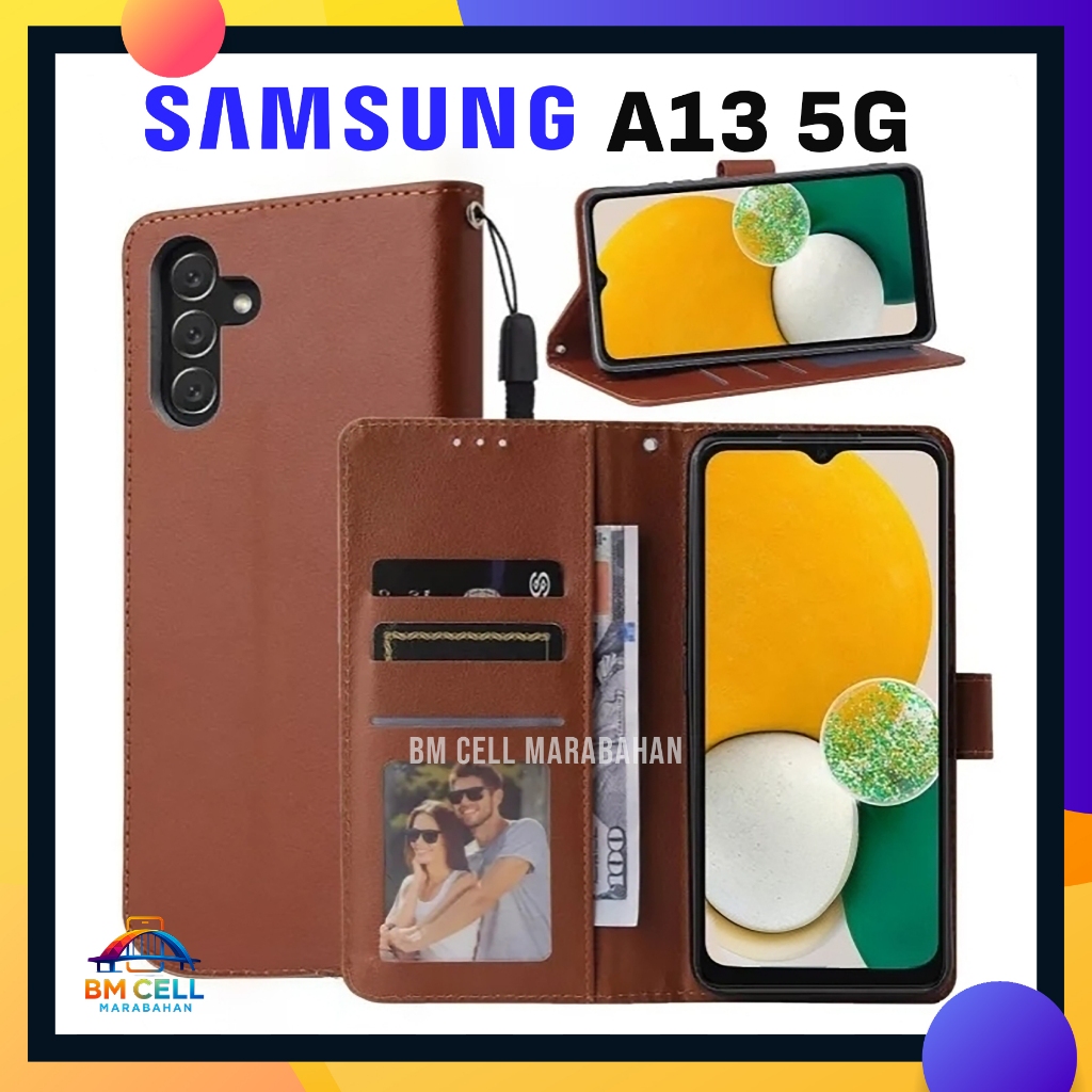 Samsung A13 5G / A04S Flip Cover Premium Softcase Card & Money Slot Full Protection