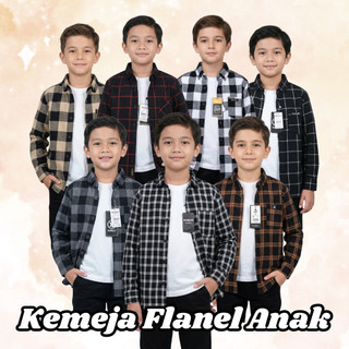 KEMEJA FLANEL ANAK LENGAN PANJANG UMUR 8-15 TAHUN Kemeja Flanel Anak tanggung Kotak Kotak