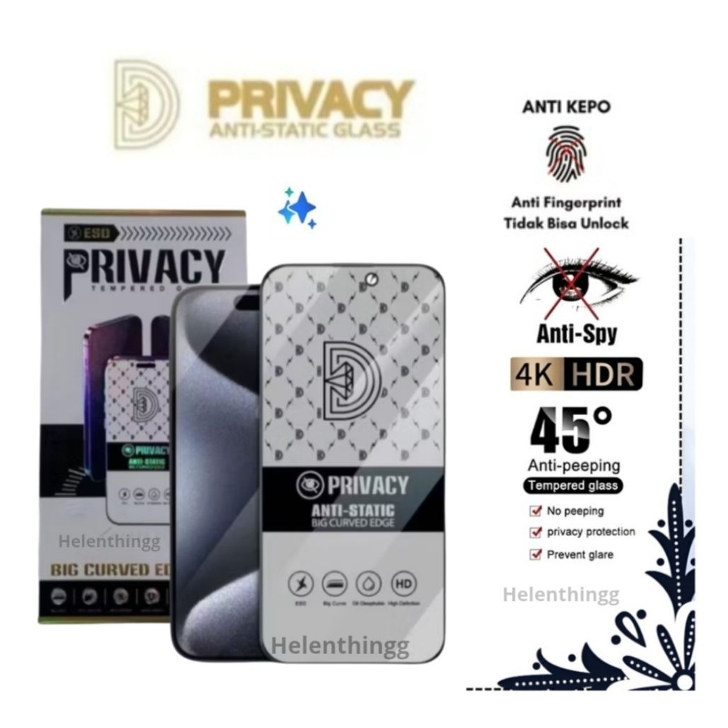 กระจกนิรภัย Anti Static Spy เพชรความเป็นส่วนตัว Realme C1 C2 C2s C3 C10 C11 C12 C15 C17 C20 C20a C21