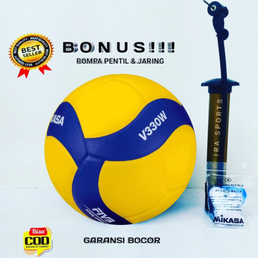 MIKASA Volleyball V330W ORIGINAL วอลเลย์บอล Mikasa ขนาด 5 โบนัสปั๊มวาล์วสุทธิ