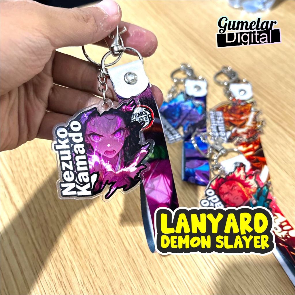 DEMON SLAYER LANYARD พวงกุญแจน่ารัก UNIQUE LANYARD พวงกุญแจ NEZUKO TANJIRO ZENITSU