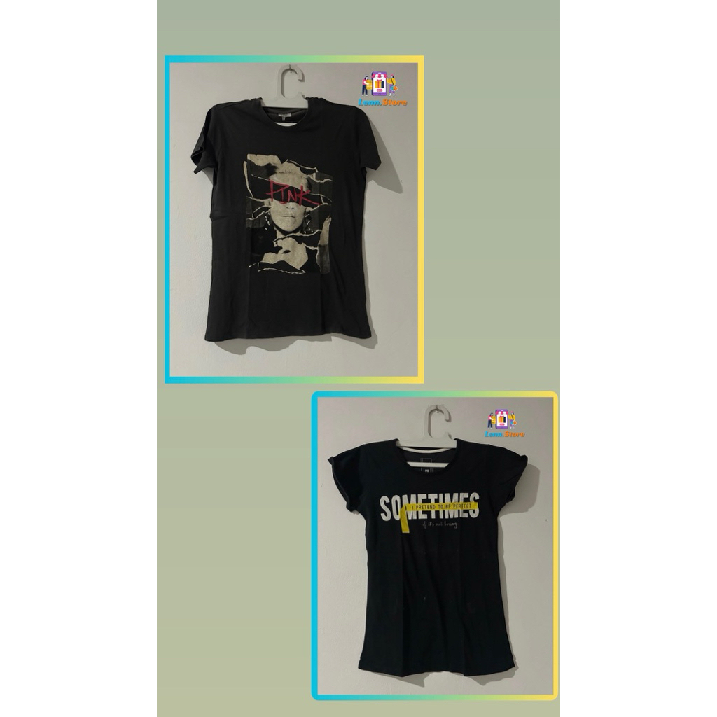 เสื้อยืดสีดําผู้หญิง Tzone & sometimes