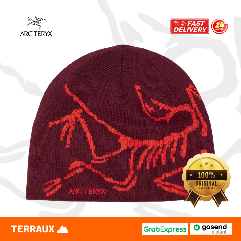 Beanie Arcteryx Authentic Head Bird Head Toque Arcteryx Original - สีแดง (Mars/Dynasty)