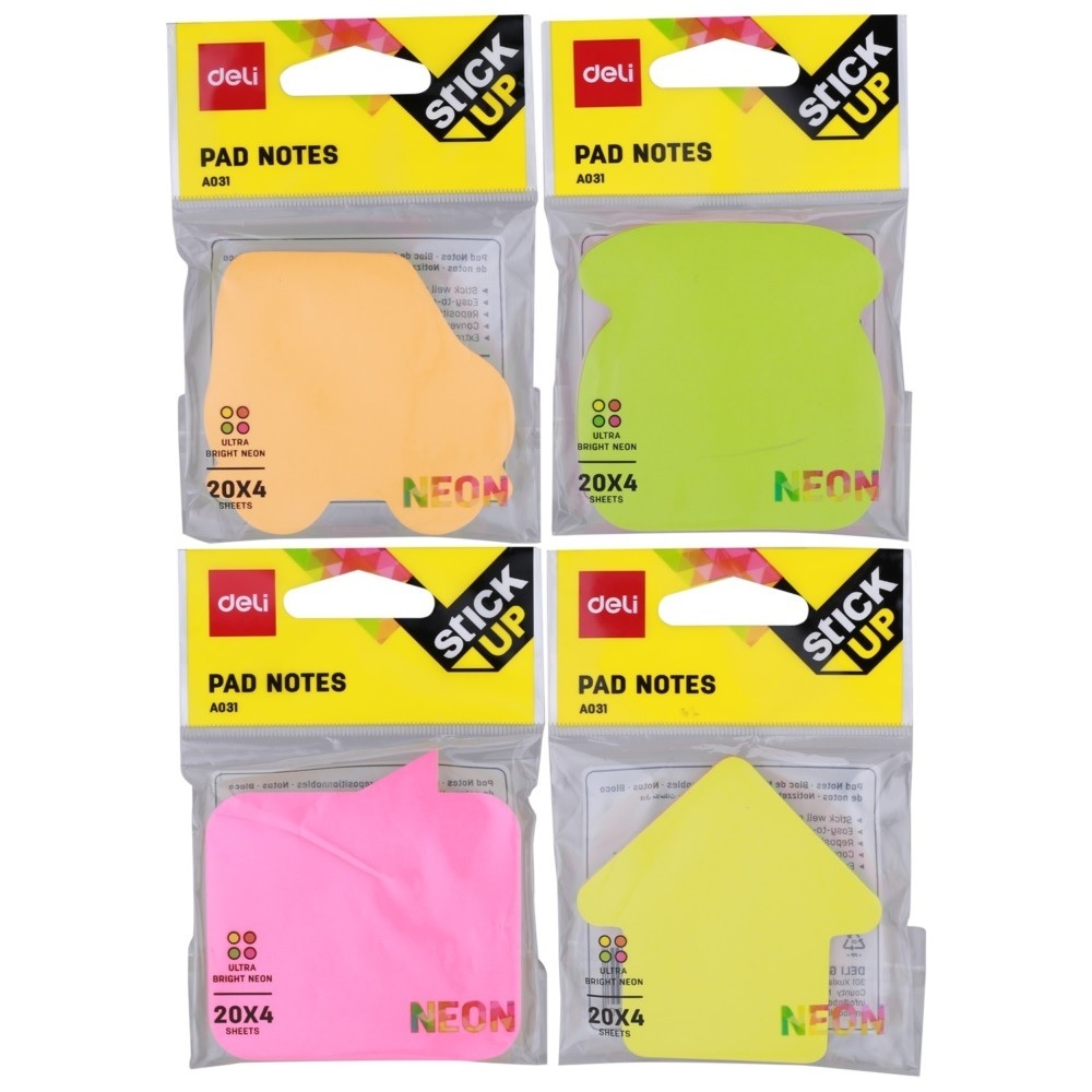 Deli Pad Notes A031 76x76 มม. 20x4 แผ่น