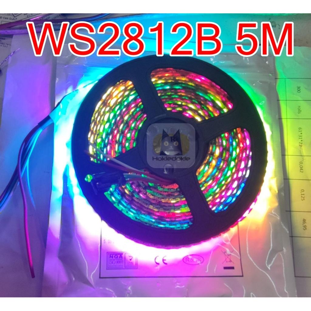 แถบ LED ws2812b 144/smd 5m 5 เมตร 5v 12mm DMX วัสดุคิ้วเมทริกซ์