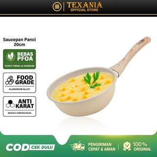 [PROMO BULAN INI]TEXANIA Saucepan Panci Susu 20cm Wajan Anti Lengket Stainless Steel Mudah Dibersihkan Bebas PFOA PFOS