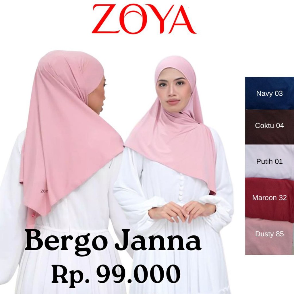 ZOYA INSTANT HIJAB BERGO JANNA - ทันทีพร้อมสัตว์เลี้ยง