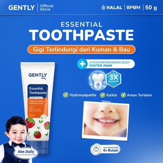 GENTLY Baby Essential Toothpaste - Pasta Gigi Bayi Anak 50 gr | Aman Tertelan | Rasa Strawberry