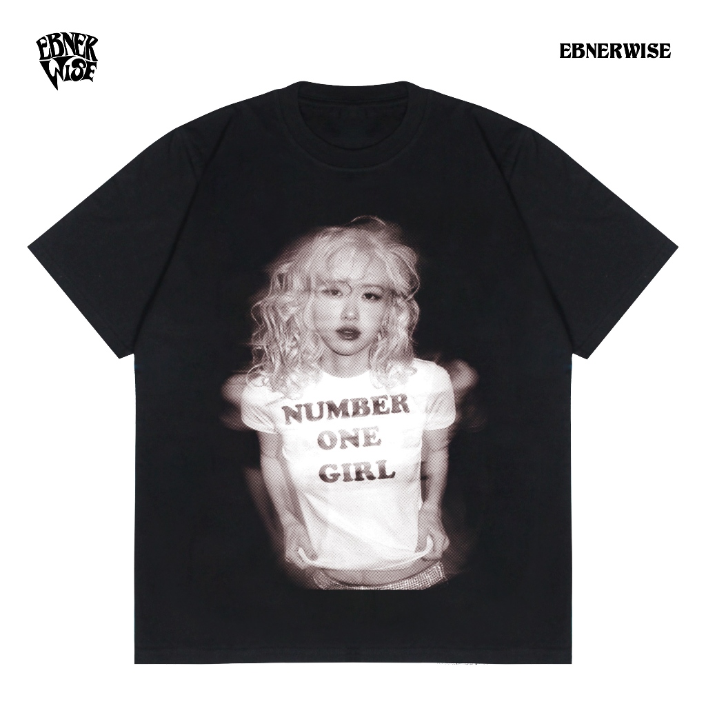 Ebnerwise Rose Number One Girl Tshirt Kpop สีดําผู้ชายผู้หญิง