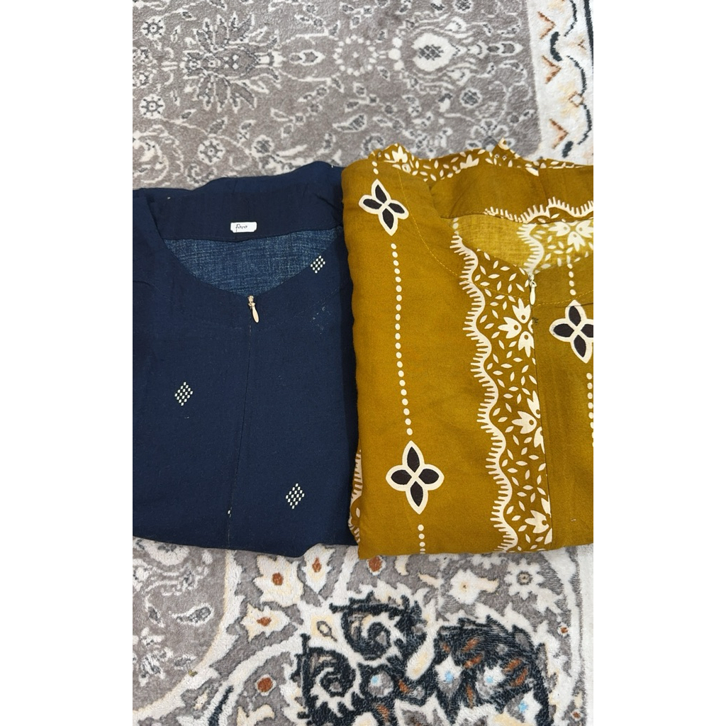 แพ็คเกจพิเศษของ FAARA DASTER CONTENTTS 2 (Lina Mustard + Bilkius Galaxy Blue) || By Camelia Boutique