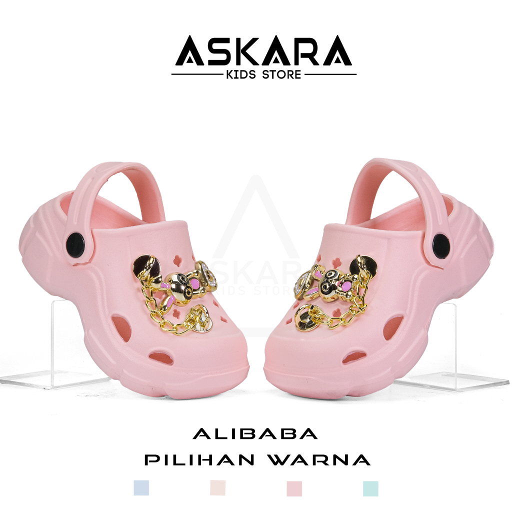 New Askara - รองเท้าแตะโซ่กลิตเตอร์สไตล์เกาหลี Baim สําหรับเด็กผู้หญิง 2 ปี - 4 ปี รุ่น Baim