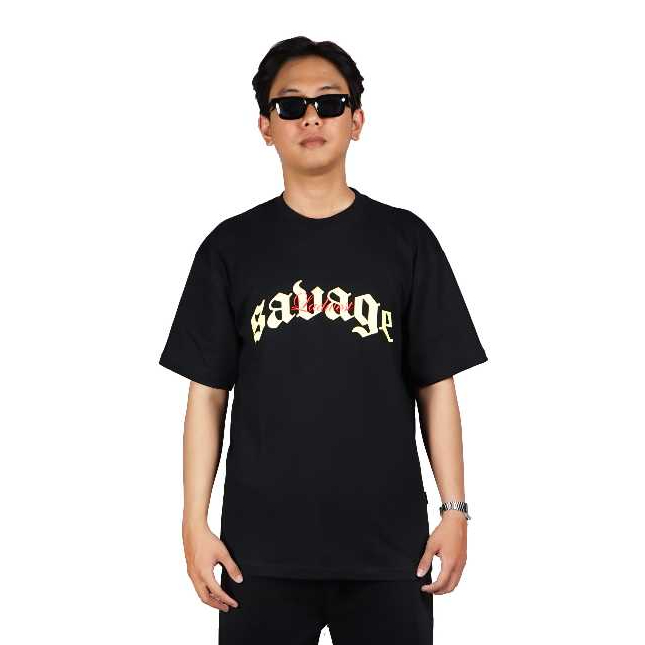 Ladwest - เสื้อยืด Kaos Black Cotton 24s Vage With Plastisol Screenprinting Screen Printing
