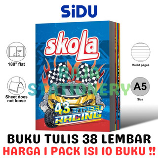 BUKU TULIS 38 LEMBAR GARIS A5 SKOLA BY SiDU NOTEBOOK SKOLA BY SINAR DUNIA BUKU TULIS ANAK SEKOLAH PACK [10PCS]