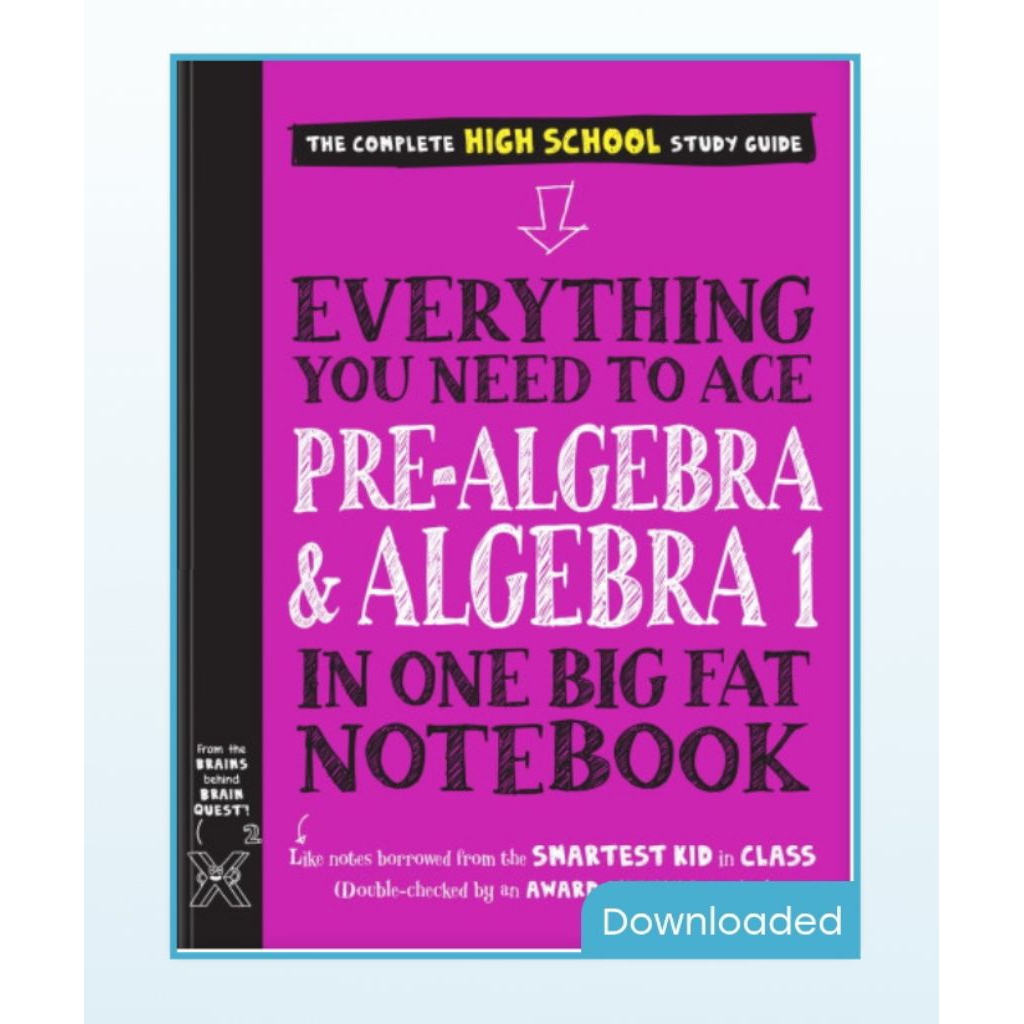 ทุกอย่างที่คุณต้องการ Ace Pre-Algebra และ Algebra I in One สมุดโน๊ตไขมันใหญ่