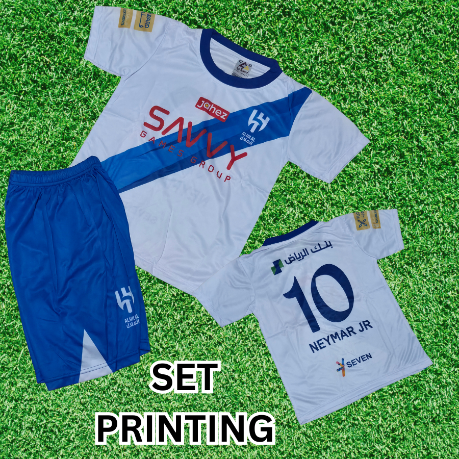 AL HILAL FOOTBALL JERSEY/Eneymar psg เสื้อฟุตบอลพิมพ์ลายสําหรับอายุ 5-12 ปี