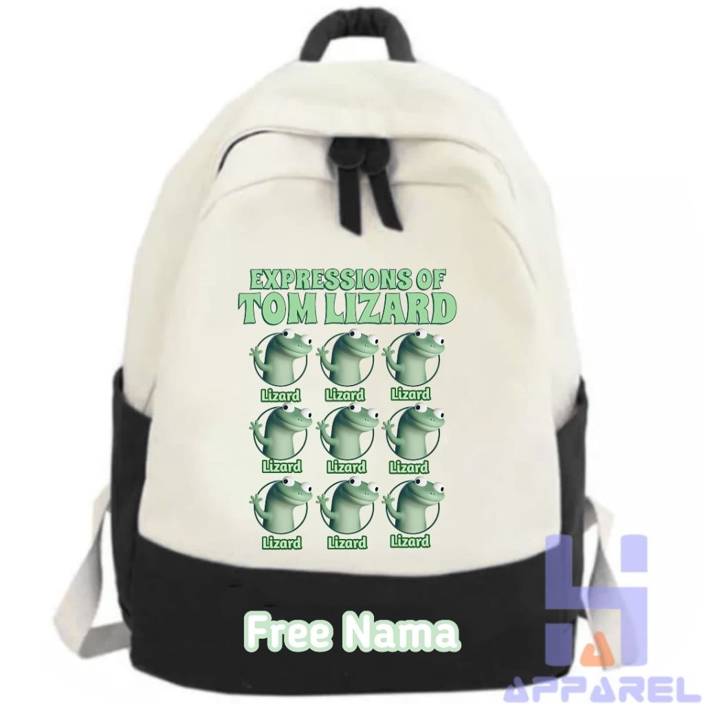 TOM LIZARD HOPPERS DISNEY CARTOON HOPPERS CHARACTER CHILDRENS BACKPACK ฟรีชื่อ