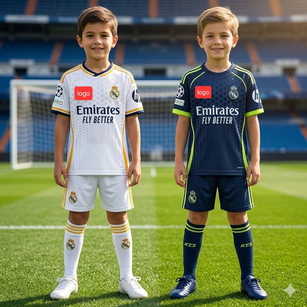 R.madrid mbappe home away Kids Jersey ซีซั่น 2025/2026 ล่าสุด