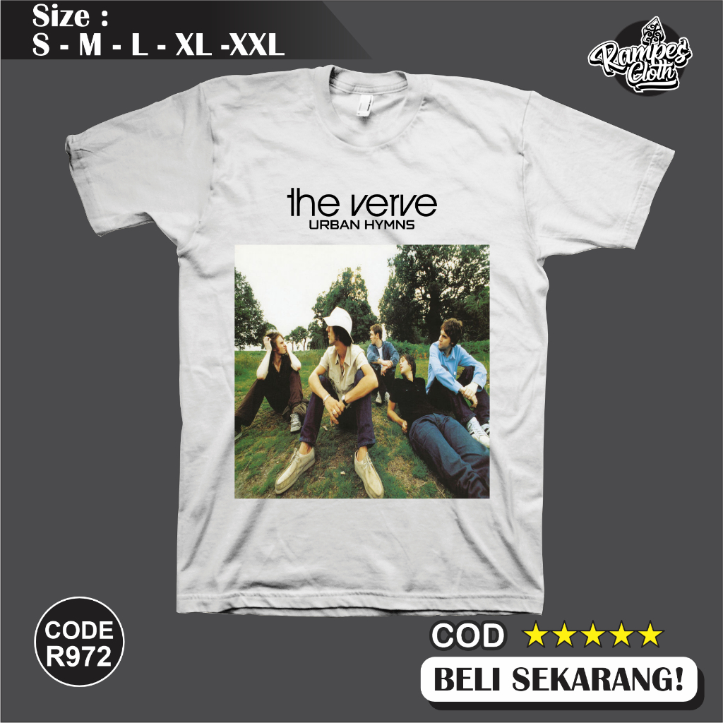 เสื้อยืด The Verve Urban Hymns Distro - เสื้อยืด Verve - เสื้อยืดวงผ้าฝ้าย Combed Premium 30s R972
