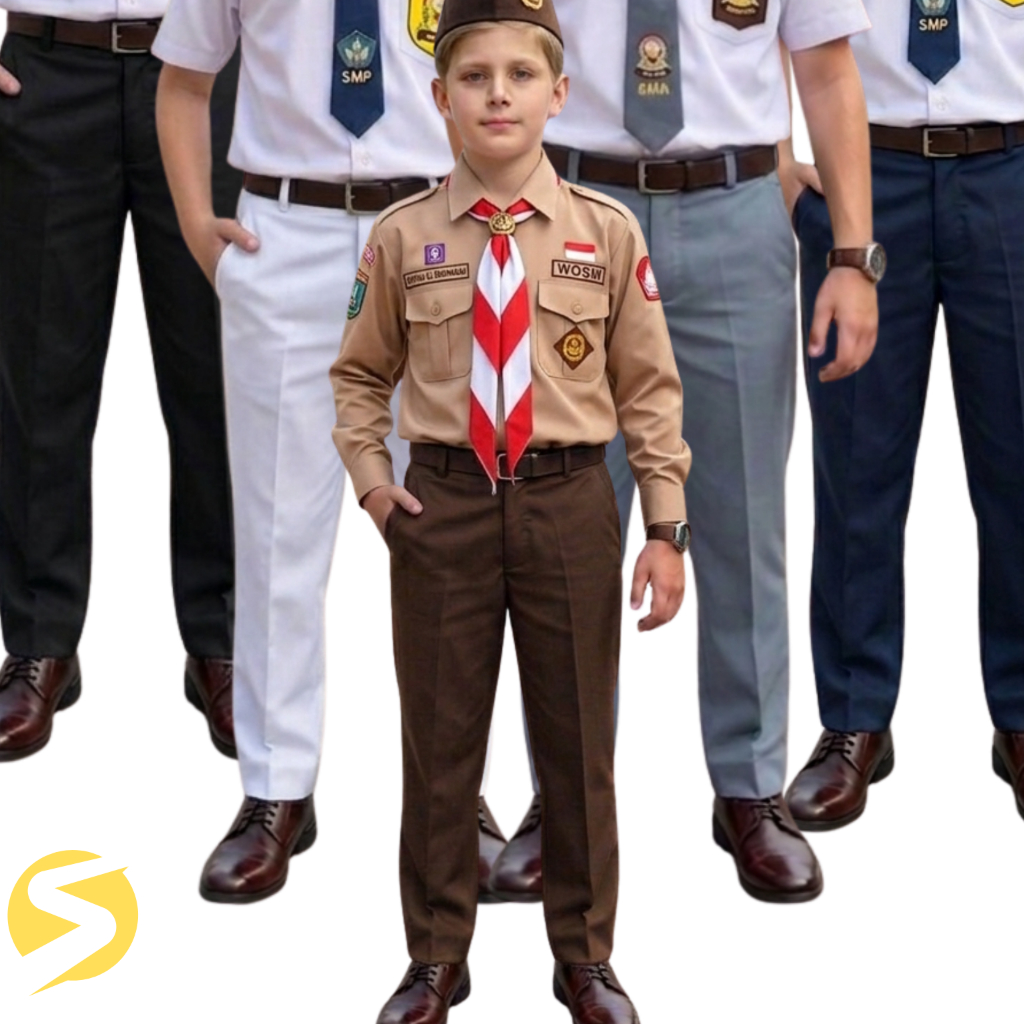 SCHOOL UNIFORM PANTS สําหรับ JUNIOR HIGH SCHOOL, HIGH SCHOOL, BLUE, WHITE, BLACK, LONG