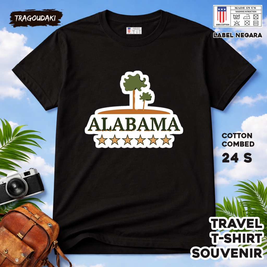 เสื้อยืด BY ALABAMA 4 TAGS AL US COTTON 24S SOUVENIR ของขวัญพรีเมี่ยม
