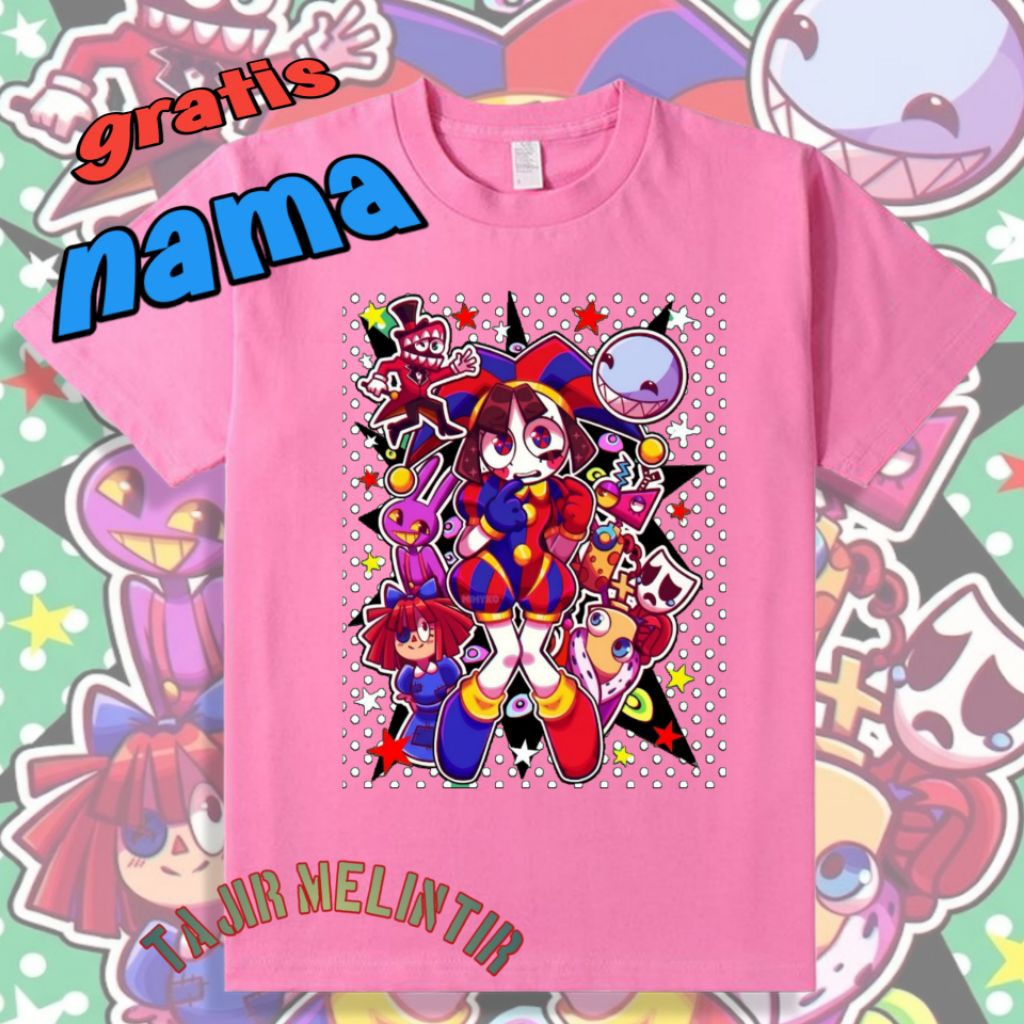 เสื้อยืดเด็กชาย Pomni Digital Circus ชื่อฟรี