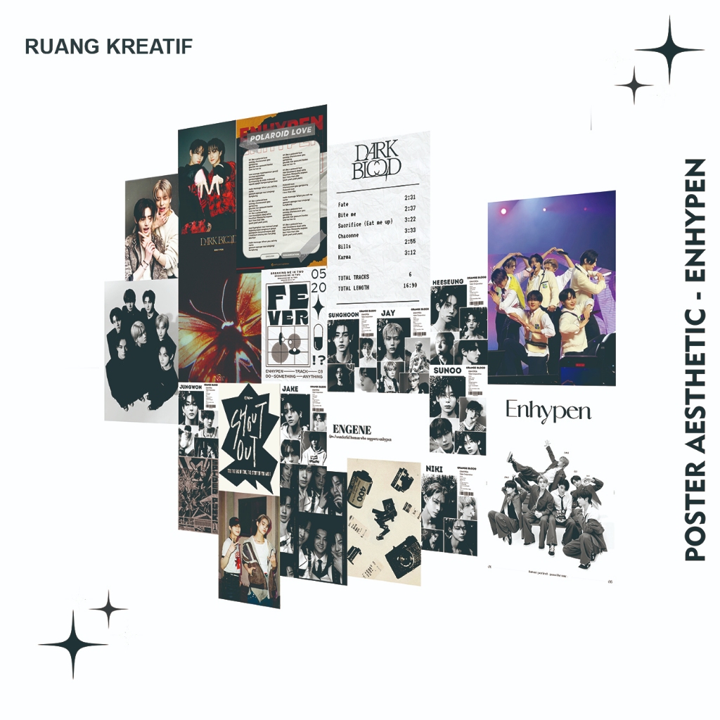 [ CREATIVE ROOM] - โปสเตอร์ความงาม KPOP - ENHYPEN RED และ OTHERS - Aesthetic Wall Decor ความงามตกแต่งผนัง