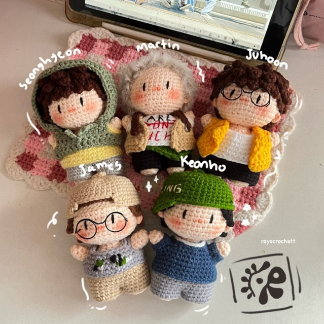GANTUNGAN [RaysCrochet] พวงกุญแจ Cortis Crochet / พวงกุญแจ Cortis / ที่แขวนไอดอล