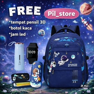 TAS RANSEL ANAK LAKI LAKI ASTRONOT TERBARU FREE TEMPAT PENSIL 3D BANYAK BONUS MURAH VIRAL